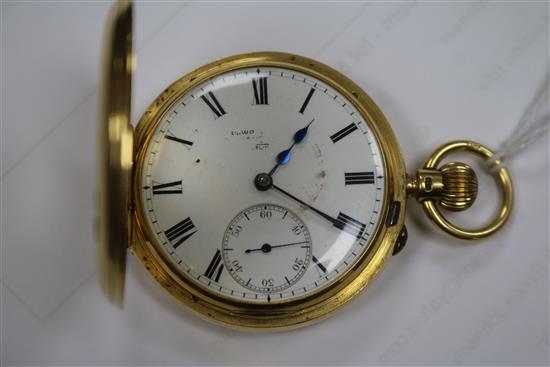 A George V Barraud and Lunds 18ct gold half hunter pocket watch with inscription relating to Leopold & Marie Rothschild.